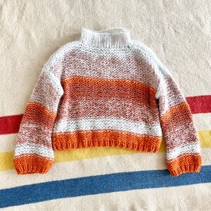 Maiami Mohair mock neck open knit chunky Sweater